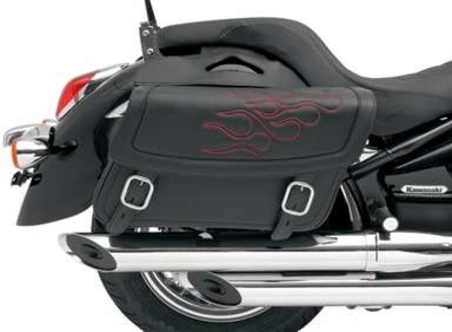 Soft Saddlebags * | Saddlemen Highwayman Tattoo Dark Red Stitch Medium Throwover Saddlebags