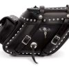 Soft Saddlebags * | Leatherworks Inc. Leatherworks, Inc. Wide Angled Studded And Locked Saddlebags With Rear Pocket