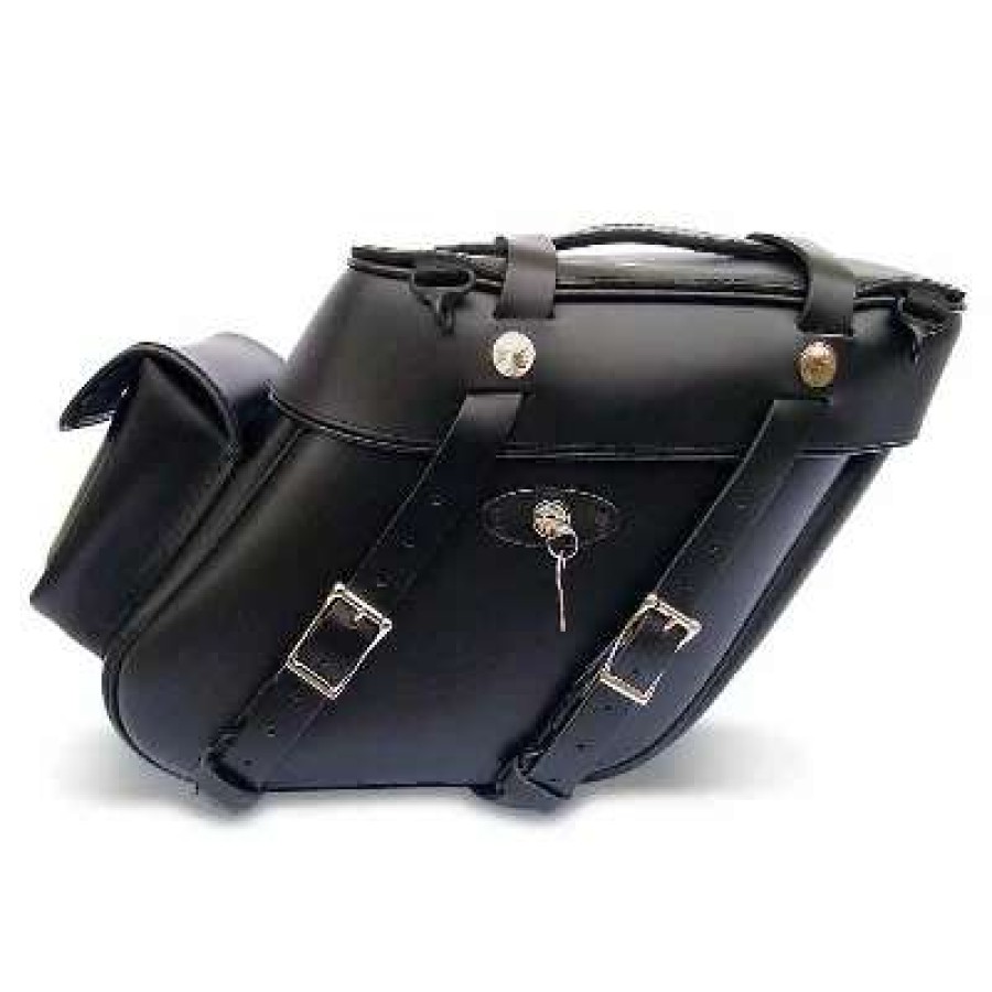 Soft Saddlebags * | Leatherworks Inc. Leatherworks, Inc. Wide Angle Box Top Saddlebags With Rear Pockets