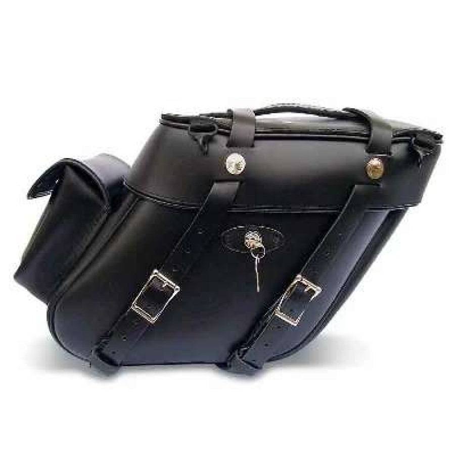 Soft Saddlebags * | Leatherworks Inc. Leatherworks, Inc. Wide Angle Box Top Saddlebags With Rear Pockets