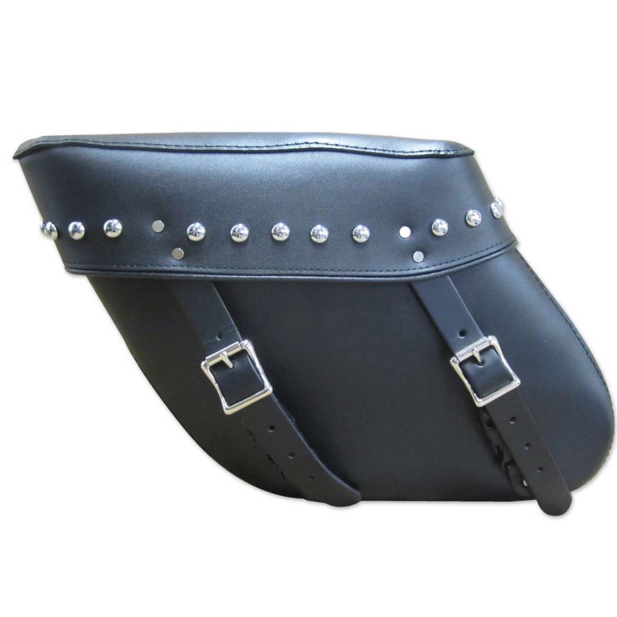 Soft Saddlebags * | Leatherworks Inc. Leatherworks, Inc. Economy Wide Angle Studded Throwover Leather Saddlebag