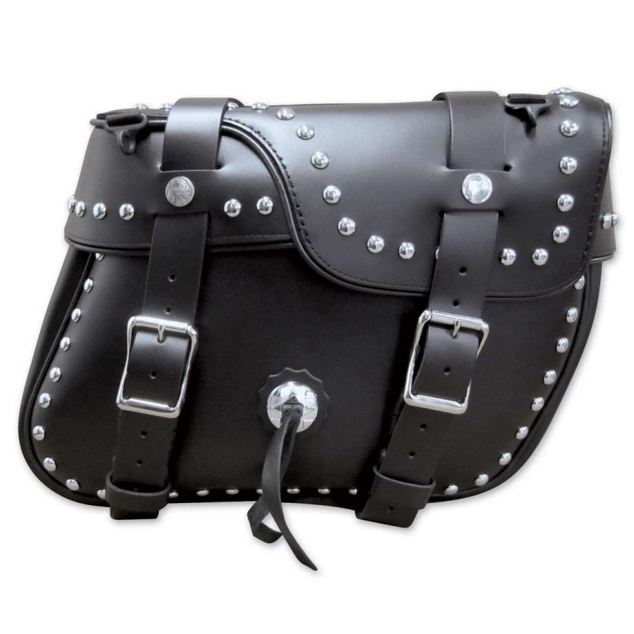 Soft Saddlebags * | Leatherworks Inc. Leatherworks, Inc. Angle Split Lid Box Studded Saddlebags