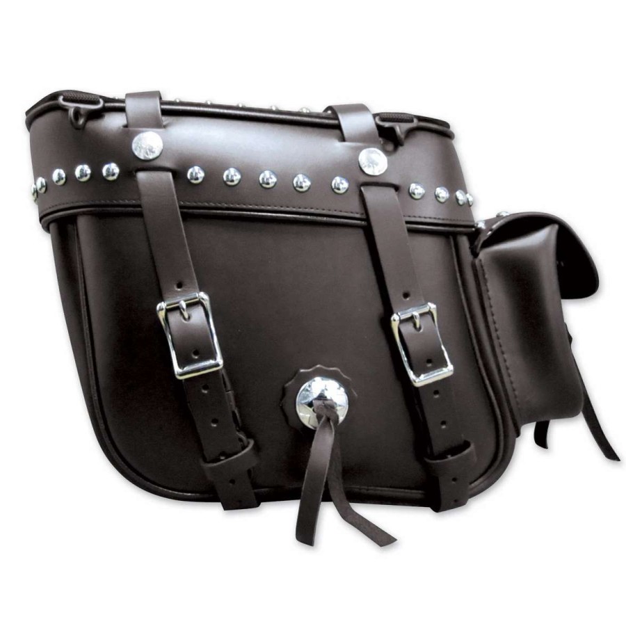 Soft Saddlebags * | Leatherworks Inc. Leatherworks, Inc. Deluxe Box Top Studded Saddlebags