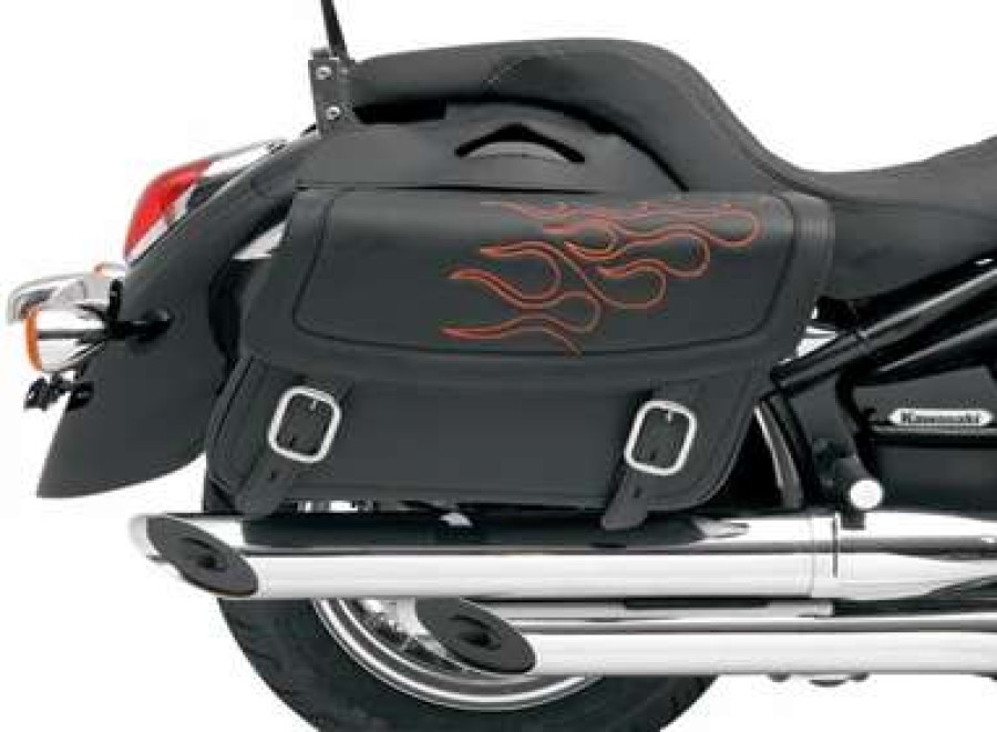 Soft Saddlebags * | Saddlemen Highwayman Tattoo Orange Stitch Medium Throwover Saddlebags