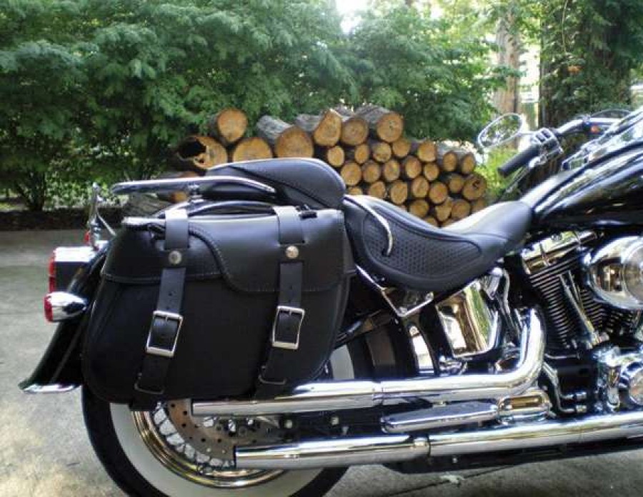 Soft Saddlebags * | Leatherworks Inc. Leatherworks, Inc. Angle Split Lid Box Basket Weave Saddlebags