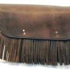 Soft Saddlebags * | Leatherworks Inc. Leatherworks, Inc. Distressed Brown Economy Bolt-On Saddlebags With Fringe