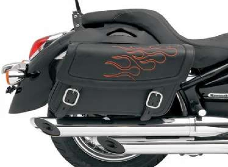 Soft Saddlebags * | Saddlemen Highwayman Tattoo Orange Stitch Large Throwover Saddlebags