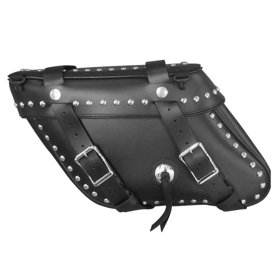 Soft Saddlebags * | Leatherworks Inc. Leatherworks, Inc. Wide Angle Slant Box Top Studded Saddlebags