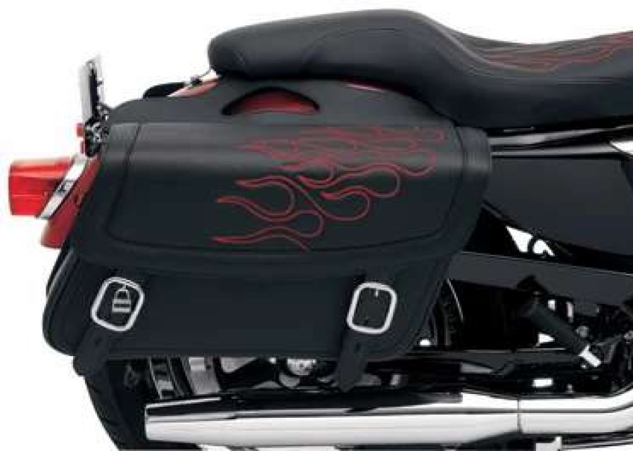 Soft Saddlebags * | Saddlemen Highwayman Tattoo Red Stitch Large Throwover Saddlebags