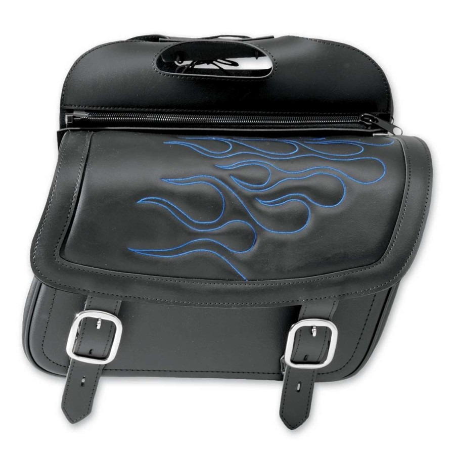 Soft Saddlebags * | Saddlemen Highwayman Tattoo Blue Stitch Large Throwover Saddlebags