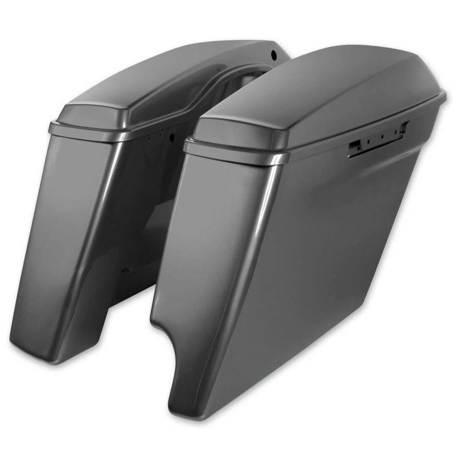 Hard Saddlebags * | Hogworkz 2-Into-1 Extended 4 Stretched Saddlebags Charcoal Pearl