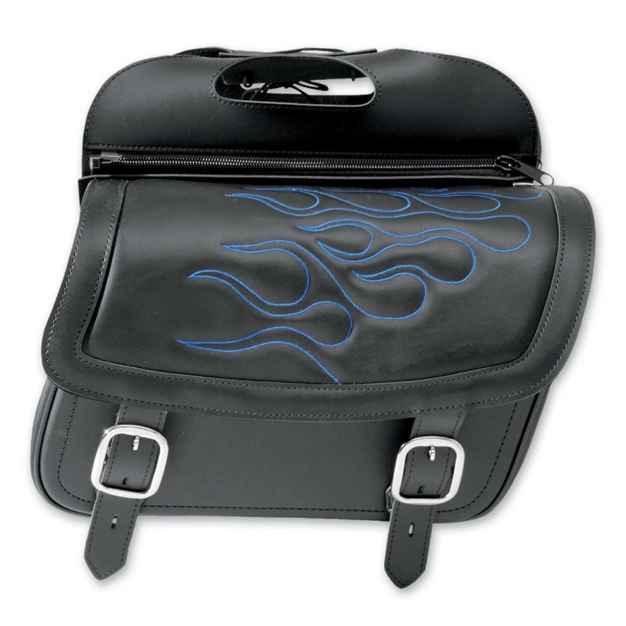 Soft Saddlebags * | Saddlemen Highwayman Tattoo Blue Stitch Medium Throwover Saddlebags