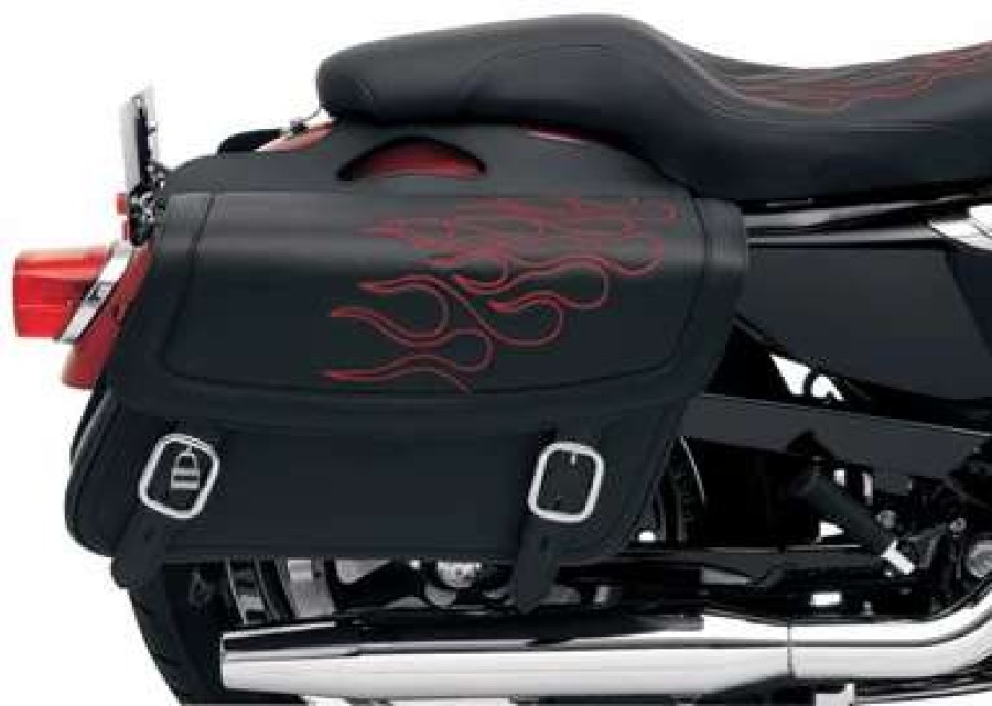 Soft Saddlebags * | Saddlemen Highwayman Tattoo Red Stitch Jumbo Throwover Saddlebags