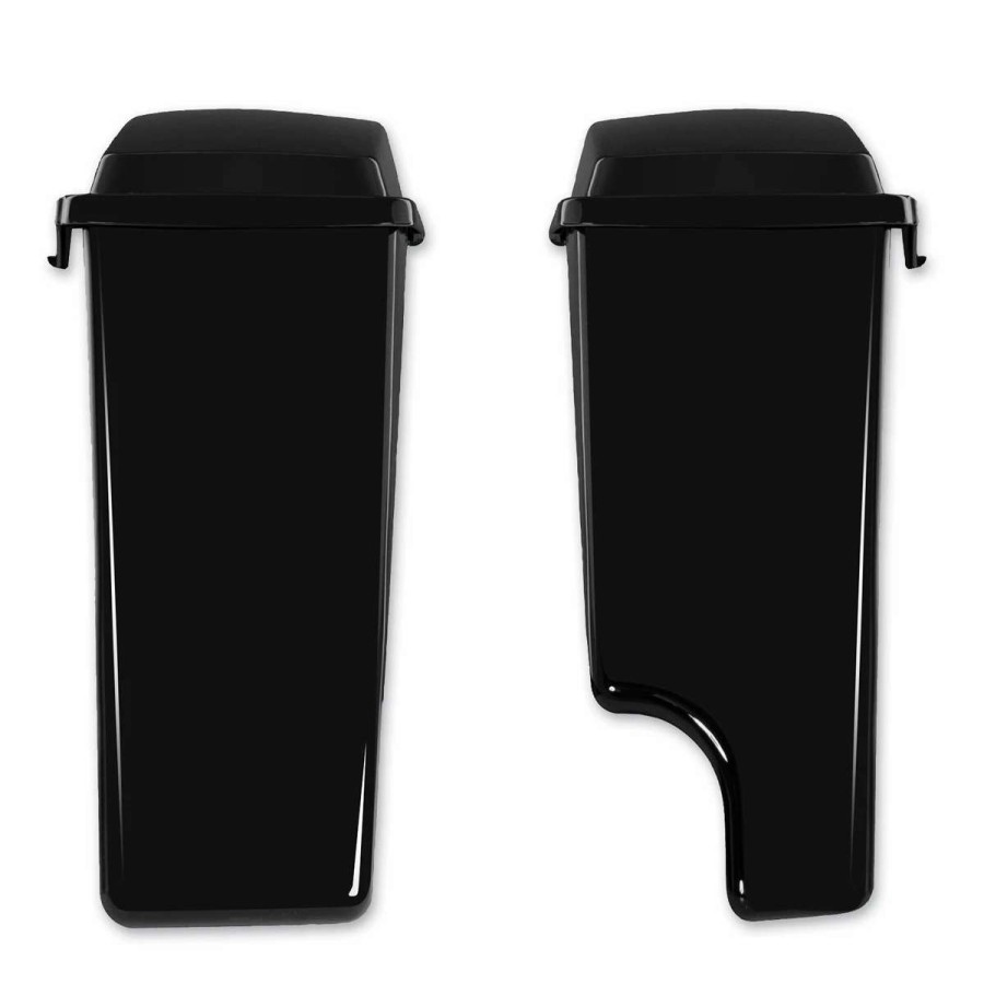 Hard Saddlebags * | Hogworkz 4 Vivid Black Extended Saddlebags With Single Cut Out