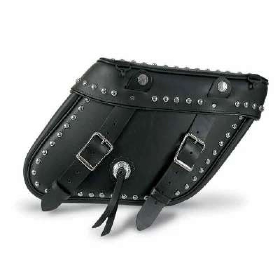 Soft Saddlebags * | Leatherworks Inc. Leatherworks, Inc. Wide Angle Slant Box Top Studded Saddlebags