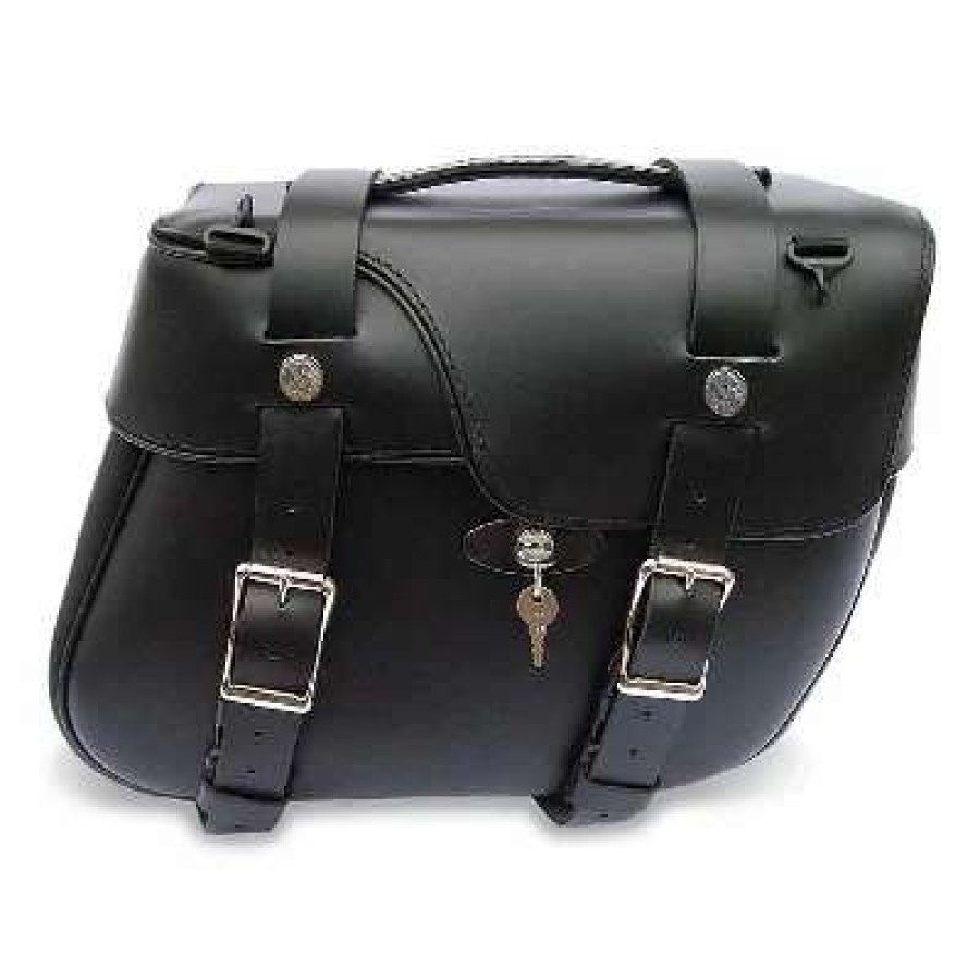 Soft Saddlebags * | Leatherworks Inc. Leatherworks, Inc. Angle Split Lid Box Locked Saddlebags