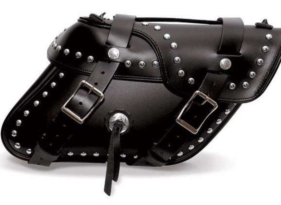 Soft Saddlebags * | Leatherworks Inc. Leatherworks, Inc. Angle Split Lid Studded Saddlebags