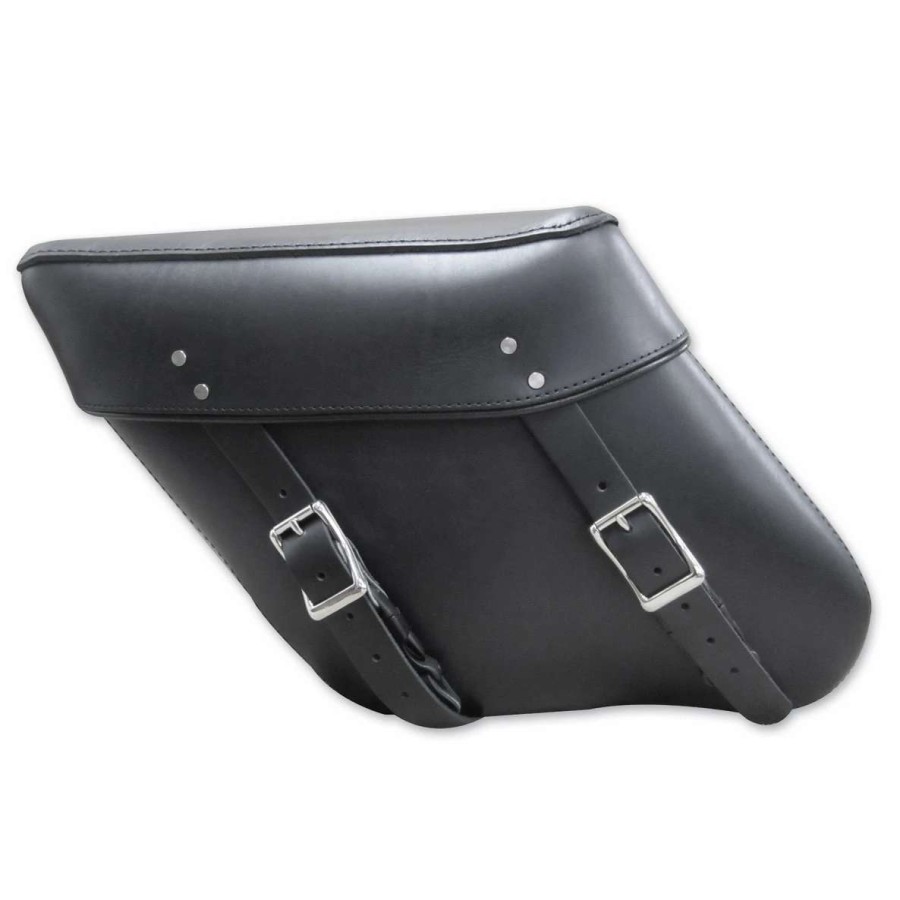 Soft Saddlebags * | Leatherworks Inc. Leatherworks, Inc. Wide Angle Black Economy Bolt-On Saddlebag