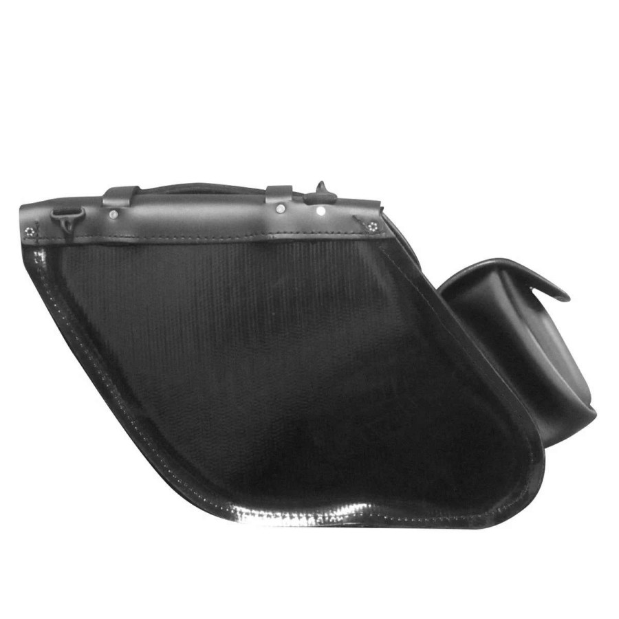 Soft Saddlebags * | Leatherworks Inc. Leatherworks, Inc. Wide Angle Box Top Studded Saddlebags With Rear Pockets