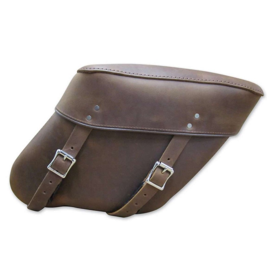 Soft Saddlebags * | Leatherworks Inc. Leatherworks, Inc. Wide Angle Distressed Brown Economy Bolt-On Saddlebag