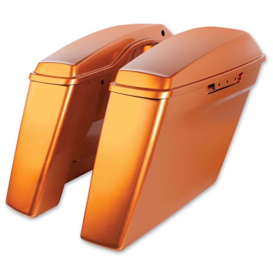 Hard Saddlebags * | Hogworkz Dual Blocked Extended 4 Stretched Saddlebags Amber Whiskey