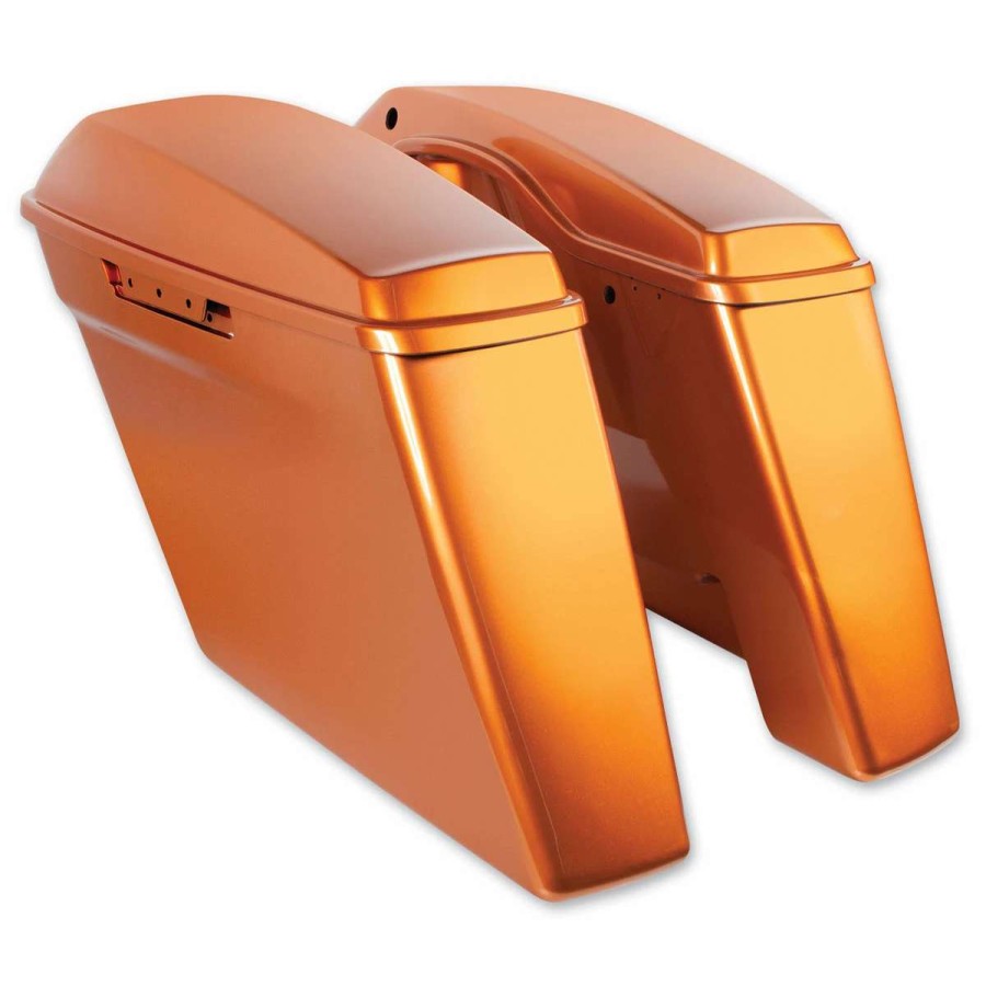 Hard Saddlebags * | Hogworkz Dual Blocked Extended 4 Stretched Saddlebags Amber Whiskey